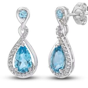 Topaz Dangle Earrings Sterling Silver